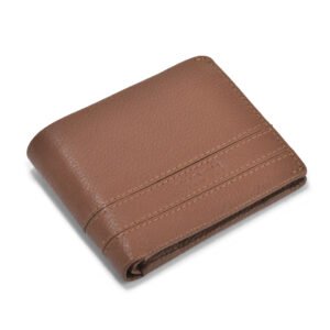 NRSC-12.2 Men's Leather Wallet , RIB , Upper Flap , Coin Pocket , Full Grain's Leather (Tan)