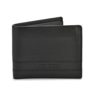 NRSC-12.2 Men's Leather Wallet , RIB , Upper Flap , Coin Pocket , Full Grain's Leather (Black)
