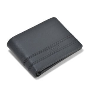 NRSC-12.2 Men's Leather Wallet , RIB , Upper Flap , Coin Pocket , Full Grain's Leather (Blue)