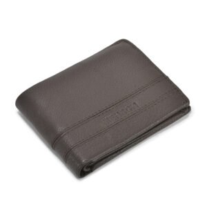 NRSC-12.2 Men's Leather Wallet , RIB , Upper Flap , Coin Pocket , Full Grain's Leather (Brown)