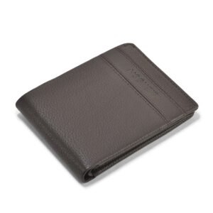 NRSC-12.1 Men's Leather Wallet , RIB , Upper Flap , Full Grain's Leather (Brown)