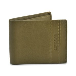 NRSC-12.1 Men's Leather Wallet , RIB , Upper Flap , Full Grain's Leather (Green)