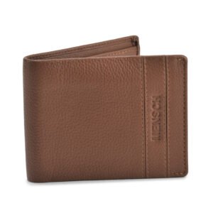 NRSC-12.1 Men's Leather Wallet , RIB , Upper Flap , Full Grain's Leather (Tan)